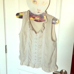 Forever 21 ruffly tank top button up blouse XS